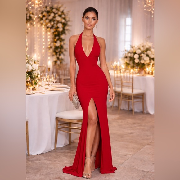 slim fit dress slacks MARIAH GOWN BY NOOKIE – THE DRESSING ROOM main image 1